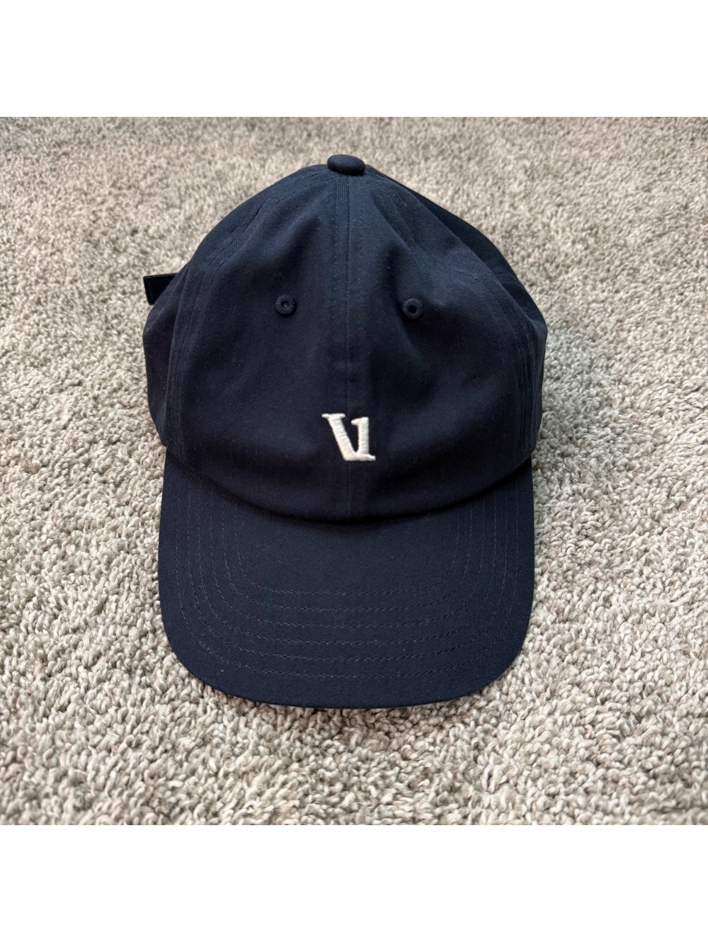 Vuori Navy Blue Adjustable Baseball Cap with Embroidered Logo in the Front